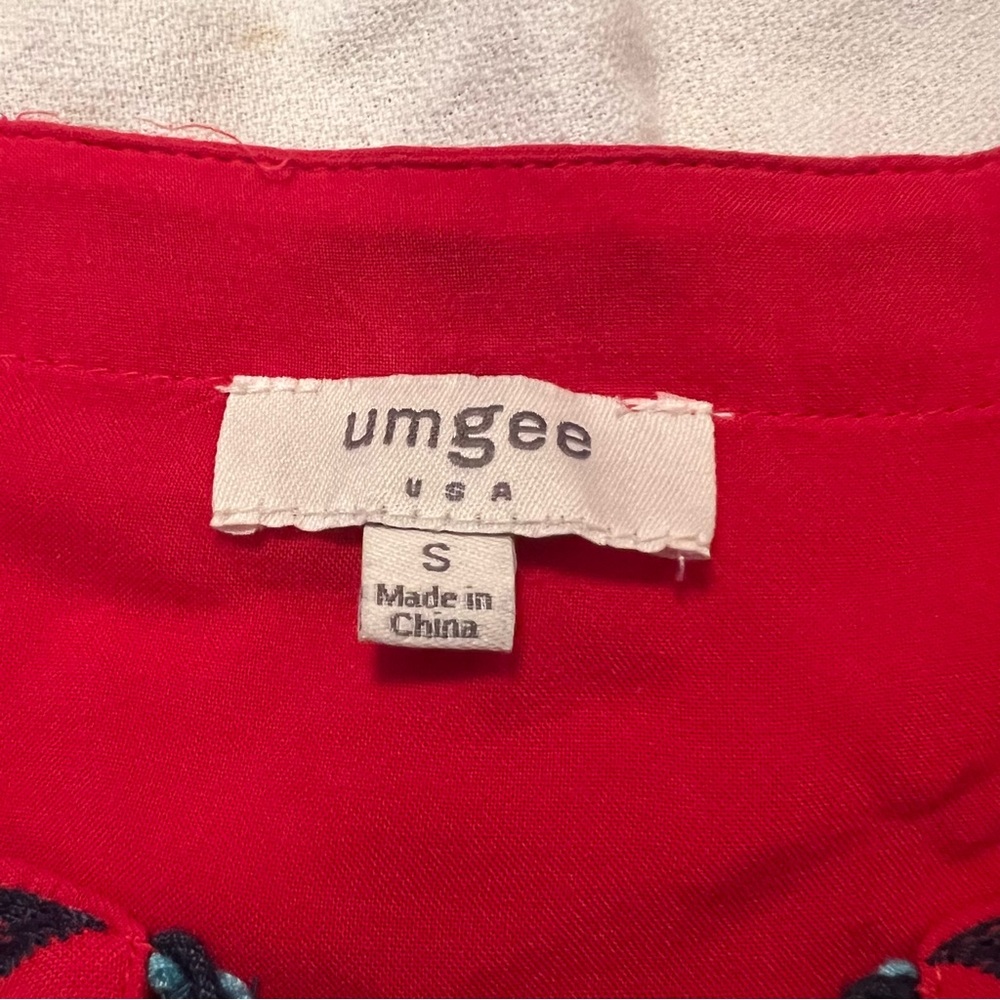 Umgee boho Western Red 3/4 Sleeve Tunic/Dress - Picture 12 of 14